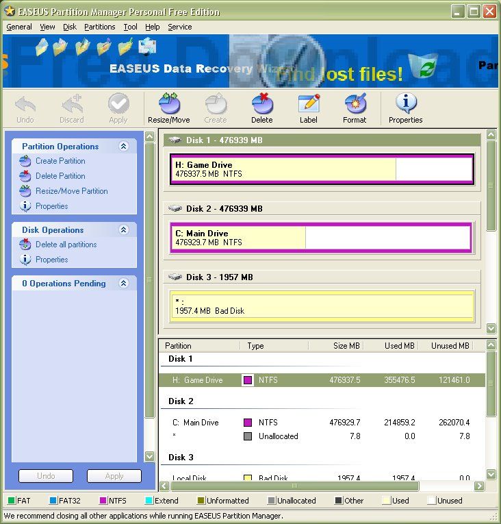 Easeus Home Edition Partition Manager