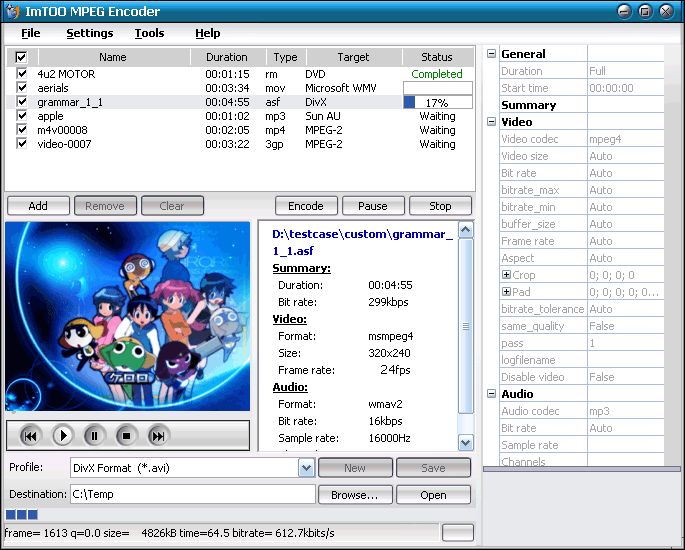 Mpeg ролик-бездельник encoder для скачать imtoo. скачать crack для.